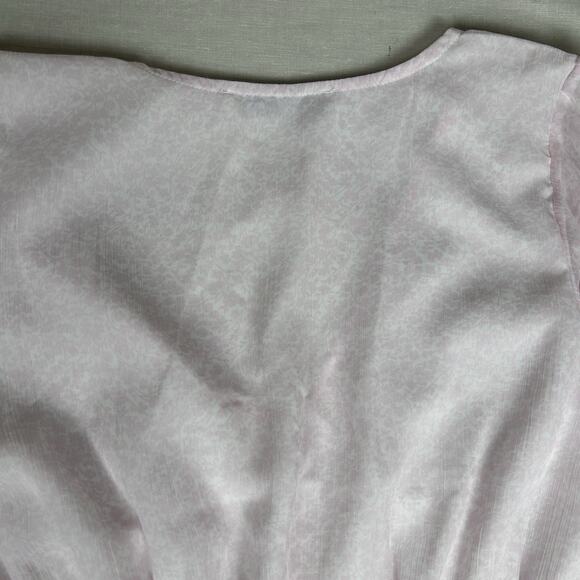 Abercrombie & Fitch V-neck lined sheer blush peasant top defined high waist SZ M - Picture 4 of 8